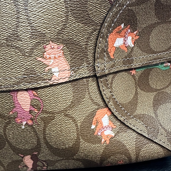 NWT! RARE! Coach F80246 Signature Party Animal Print Reversible City Tote - Picture 7 of 9